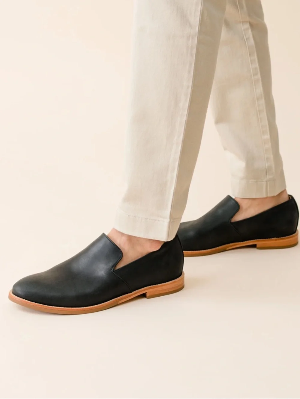 Portland Leather Patina Black Leather Round Toe Women’s Loafers‎ 8.5 Slip Ons